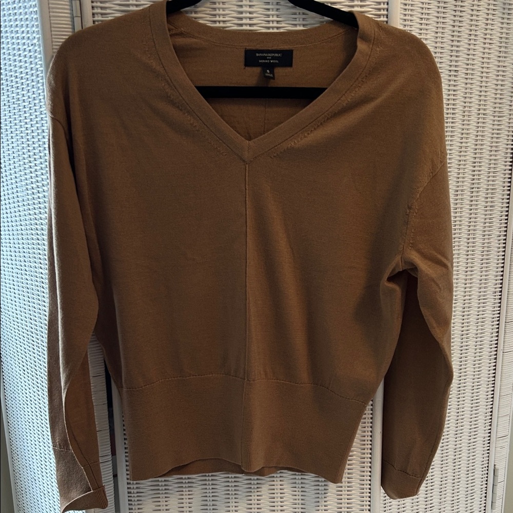 Banana Republic Warm Brown V-Neck Sweater